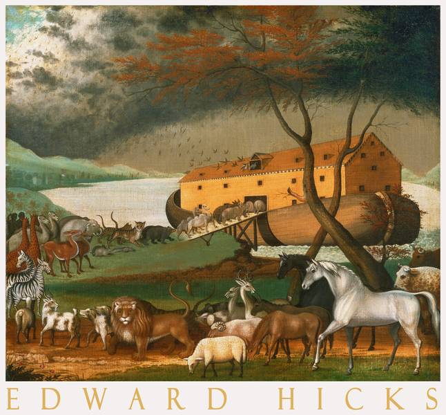 Noé bárkája - reprint, művészeti plakát Edward Hicks  Festmény művészeti plakátja Jelenet, Zoológia-Állatok